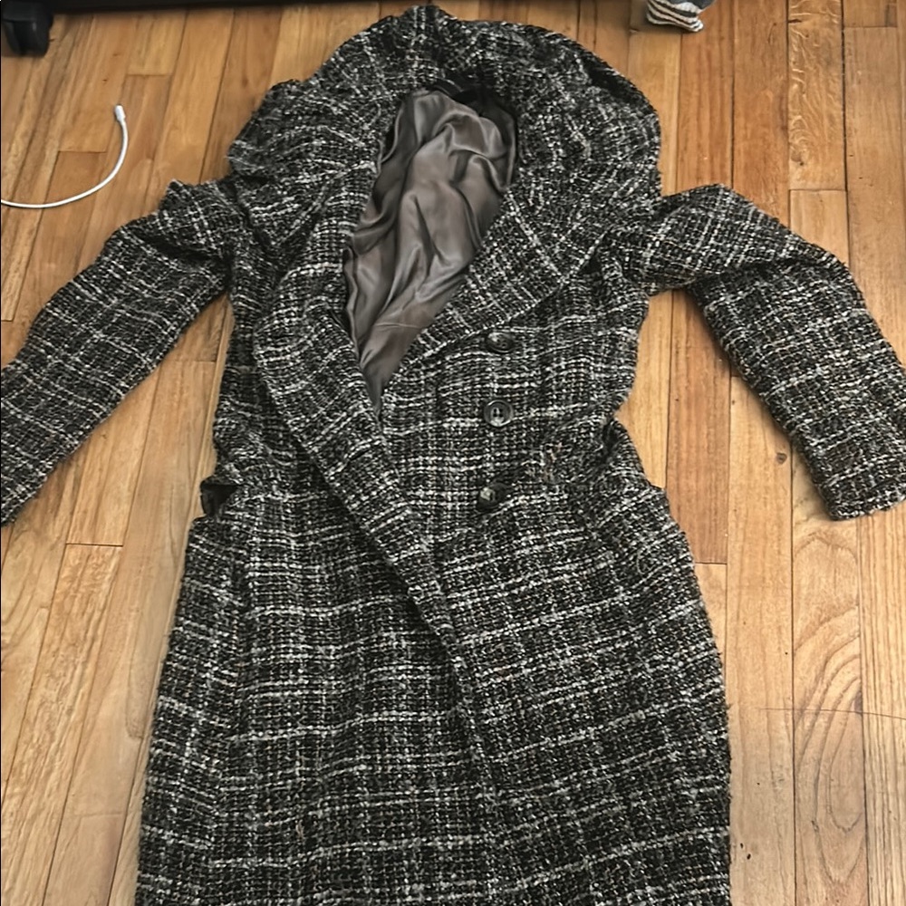 BCBGMaxAzria Black and White Trench Coat